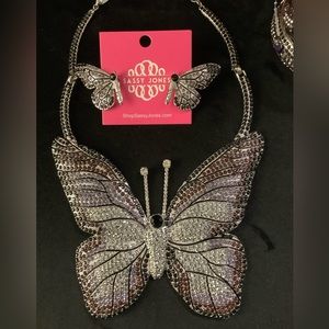 Sassy Jones Hadassa Set Black/Purple Butterfly